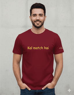 Maroon Cotton Printed Regular T-Shirt For Men & Women 1